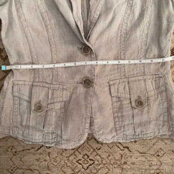 Light Green Beige Jacket with Pocket Details Sz S - Picture 15 of 16